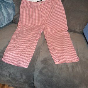 Lee Red and White Capris -